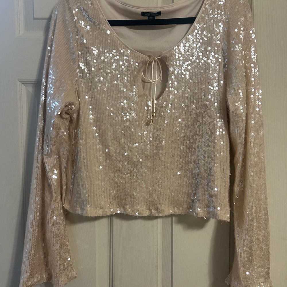 Sequin Beige Top